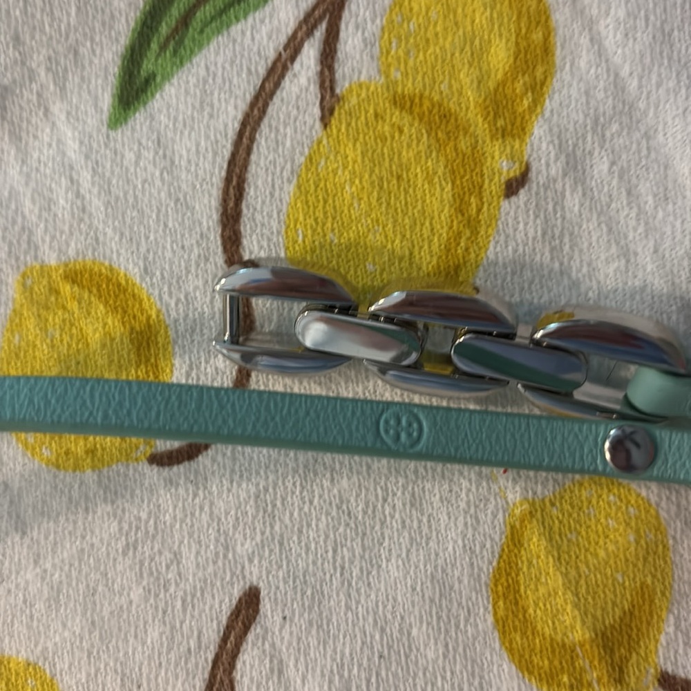 Tory Burch Turquoise leather Silver chain wrap bracelet - Picture 10 of 10